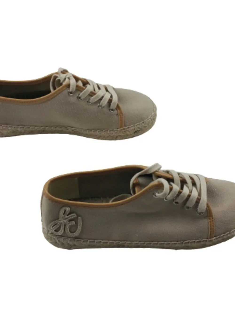Sam Edelman Canvas Espadrille Sneakers Womens 6.5 Platform Lace Up Neutral Shoes